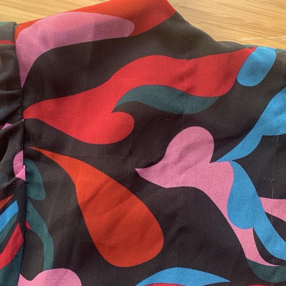 Anthropologie Hutch Hi Low Maxi Dress Medium Wrap Ruffle Long Balloon Sleeve - Picture 10 of 16
